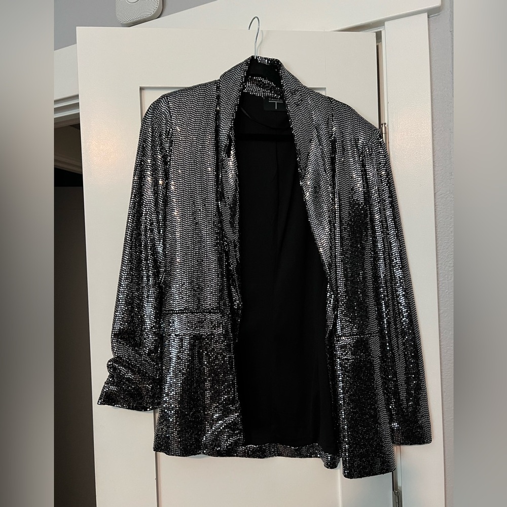 Tahari Silver Sequin Women's Jacket